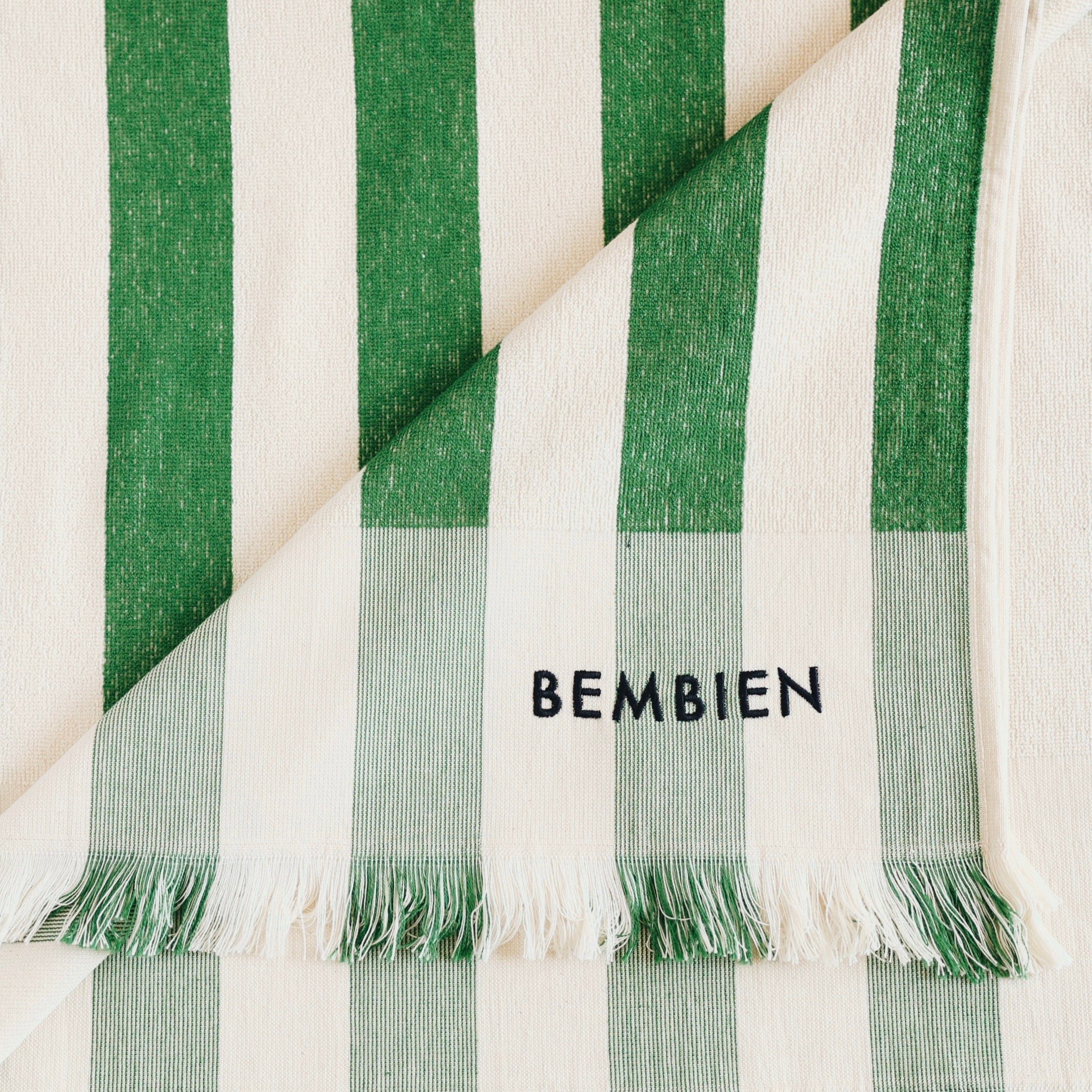Plage Towel - Green Stripe