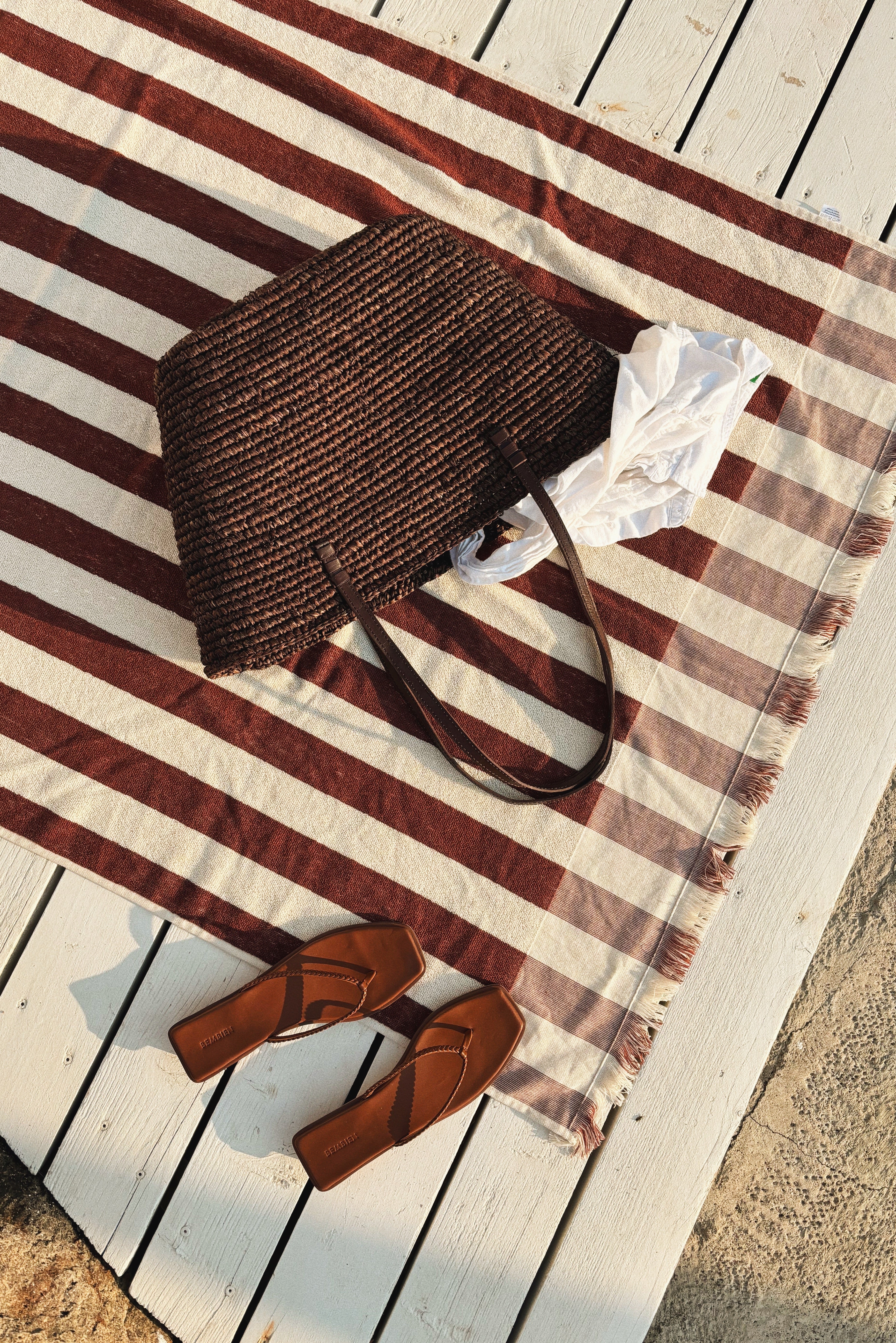 Plage Towel - Brown Stripe