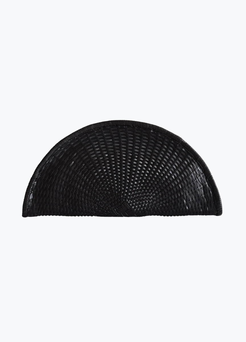 BEMBIEN Perla Clutch in Black woven leather womens