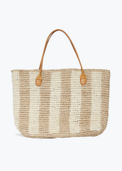 BEMBIEN Woven Franci Bag in Cream Stripe