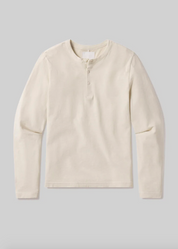 Three Button Henley in Ecru