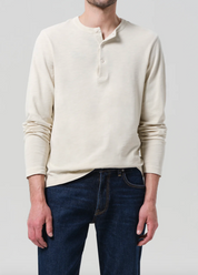 Three Button Henley in Ecru