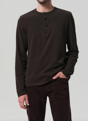 Three Button Henley in Forest