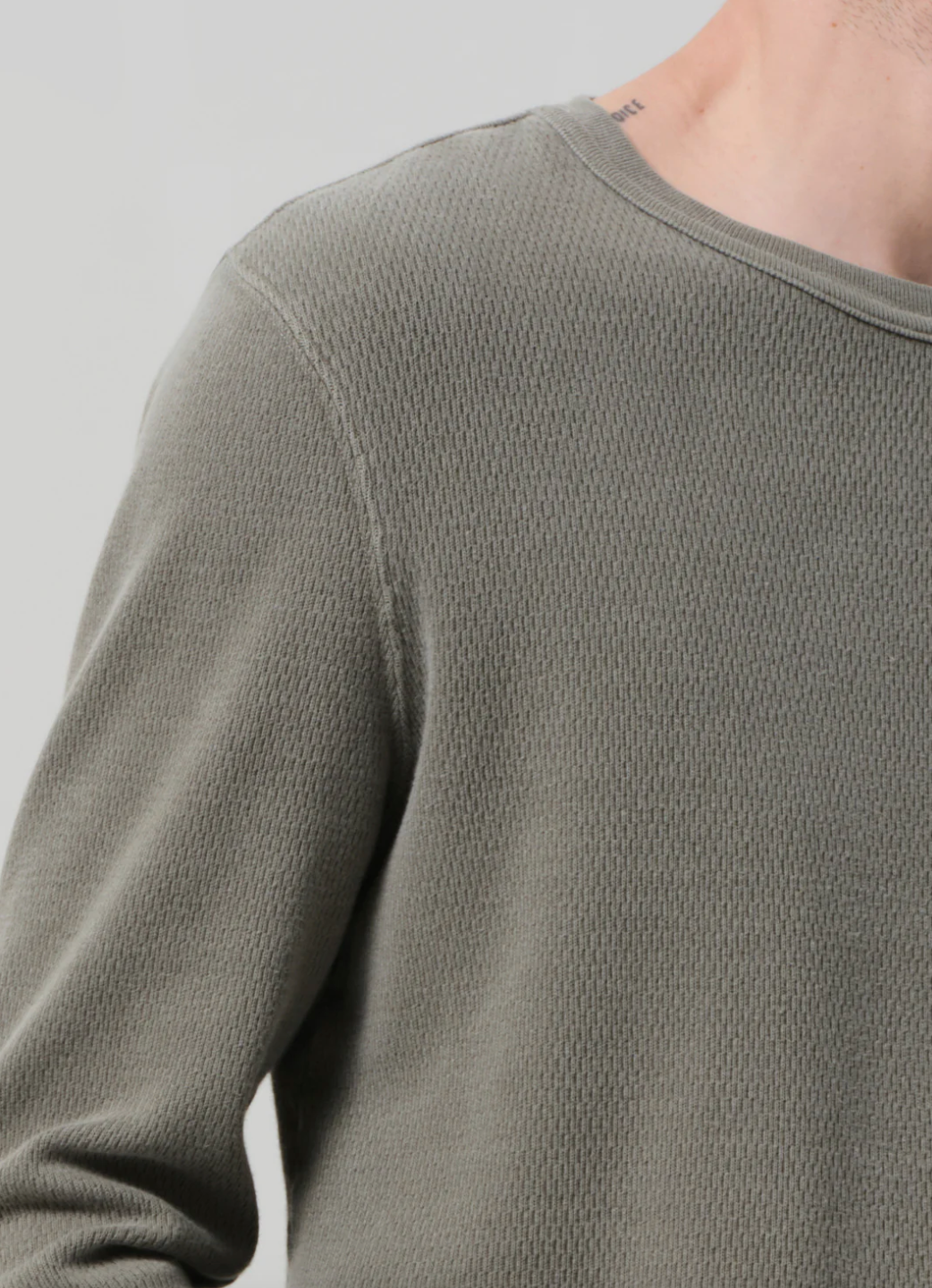 Waffle Crewneck in Fatigue
