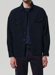 Shigoto Shirt Jacket in Dark Indigo