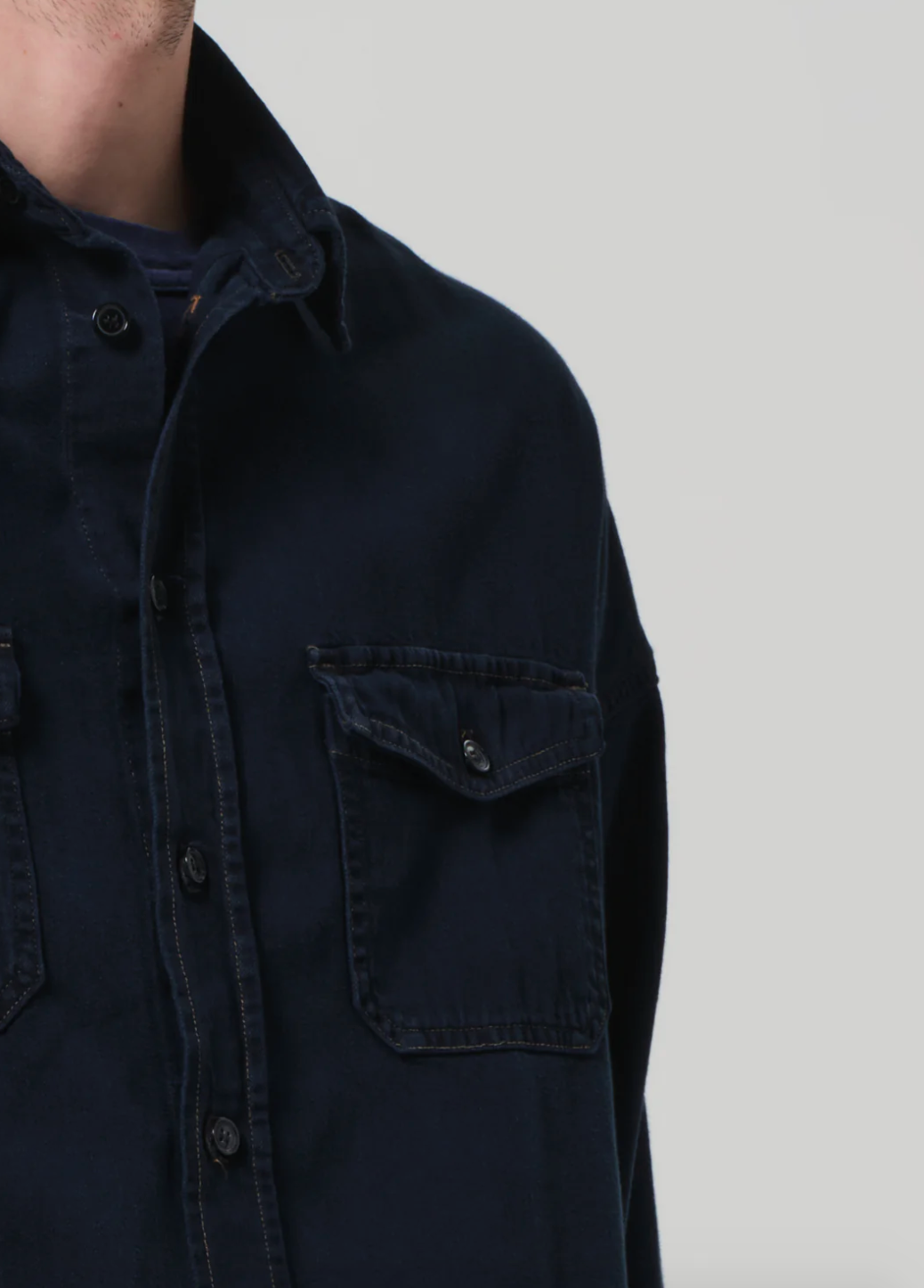 Shigoto Shirt Jacket in Dark Indigo