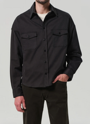Shigoto Shirt Jacket in Grey Green