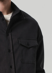 Shigoto Shirt Jacket in Grey Green