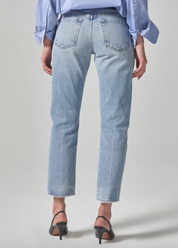 person wearing Citizens of Humanity womens Isla Low Rise Straight denim jeans back