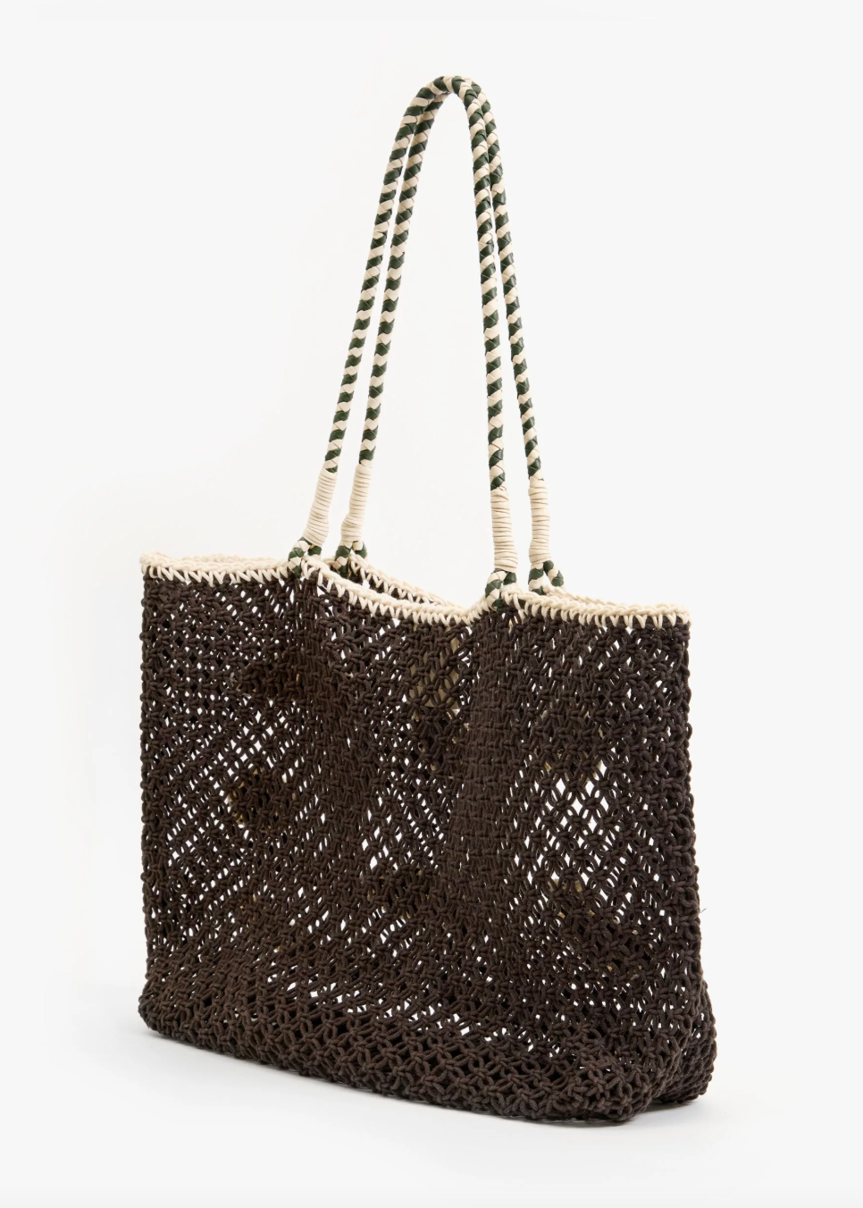 back of Clare V. womens L'Été Tote in Chocolate Multi Applique