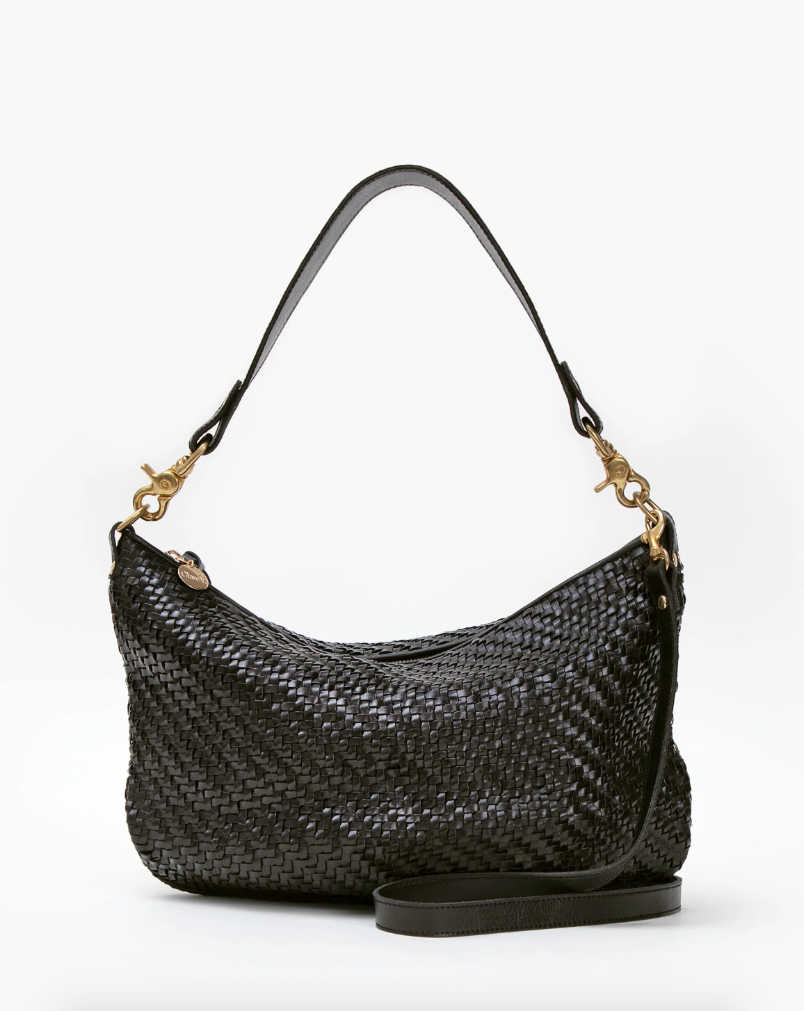 Moyen Messenger in Black Woven Zig Zag