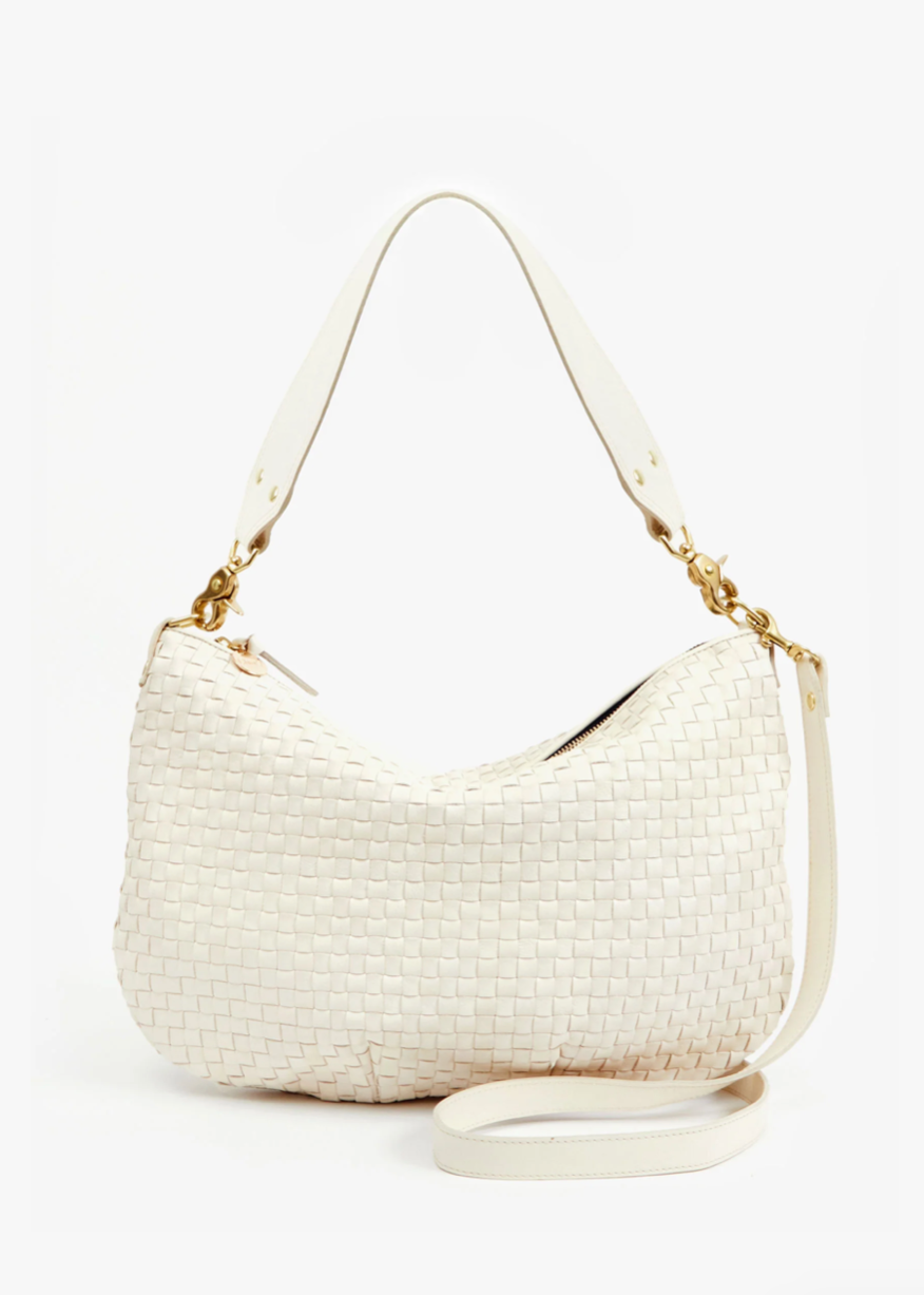 Moyen Messenger in Cream Woven Checker