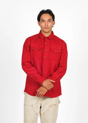 dehen 1920 mens Crissman Overshirt in Cardinal Red wool