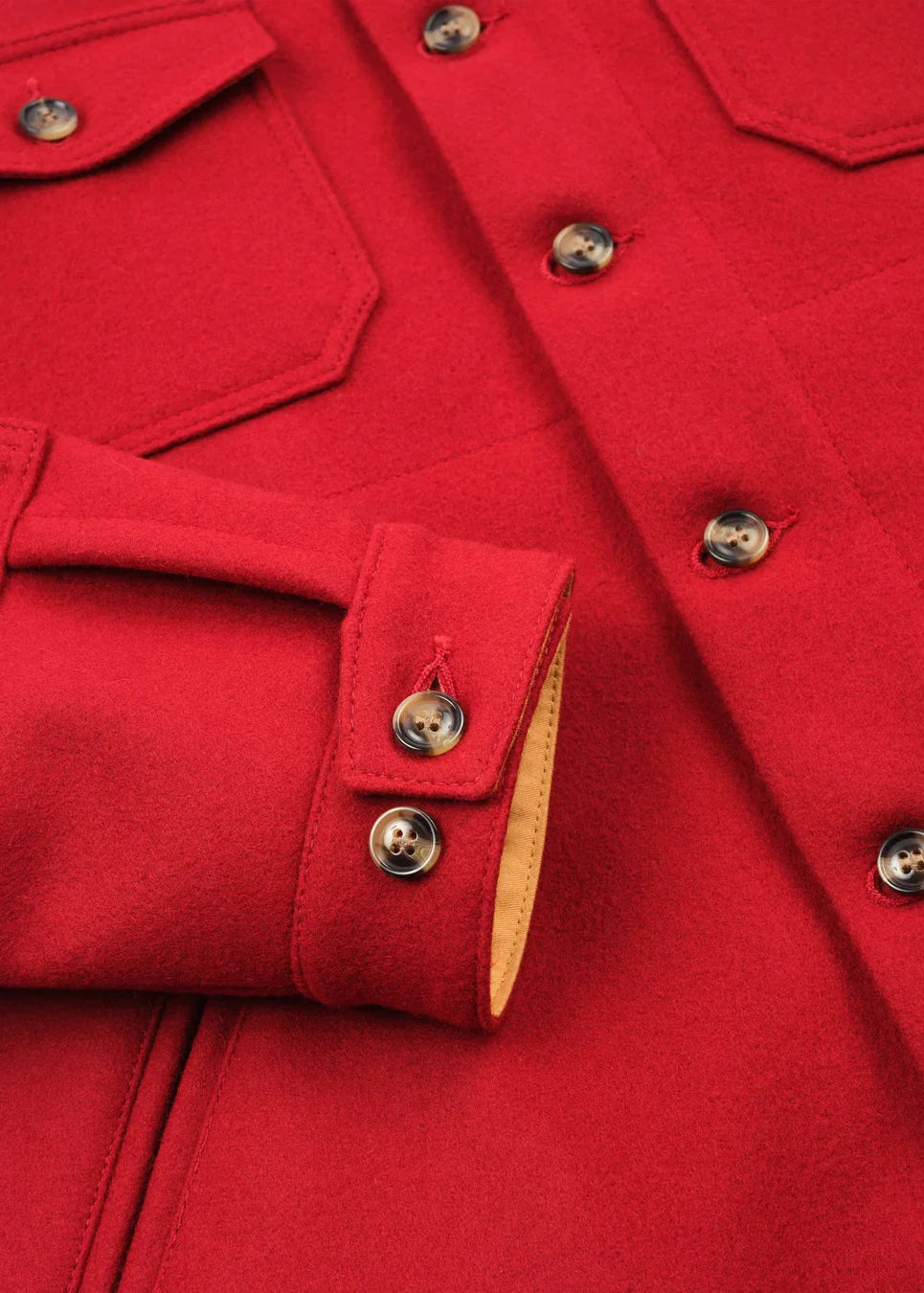dehen 1920 mens Crissman Overshirt in Cardinal Red wool