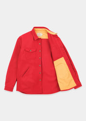 dehen 1920 mens Crissman Overshirt in Cardinal Red wool