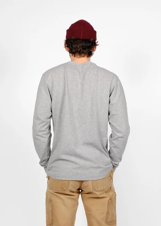 dehen 1920 Heavy Duty Long Sleeve Tee in Heather Grey