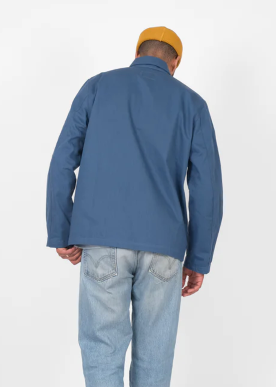 Woven Chore Coat in Mock Blue