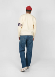 Slouchy Varsity Cardigan in Off White
