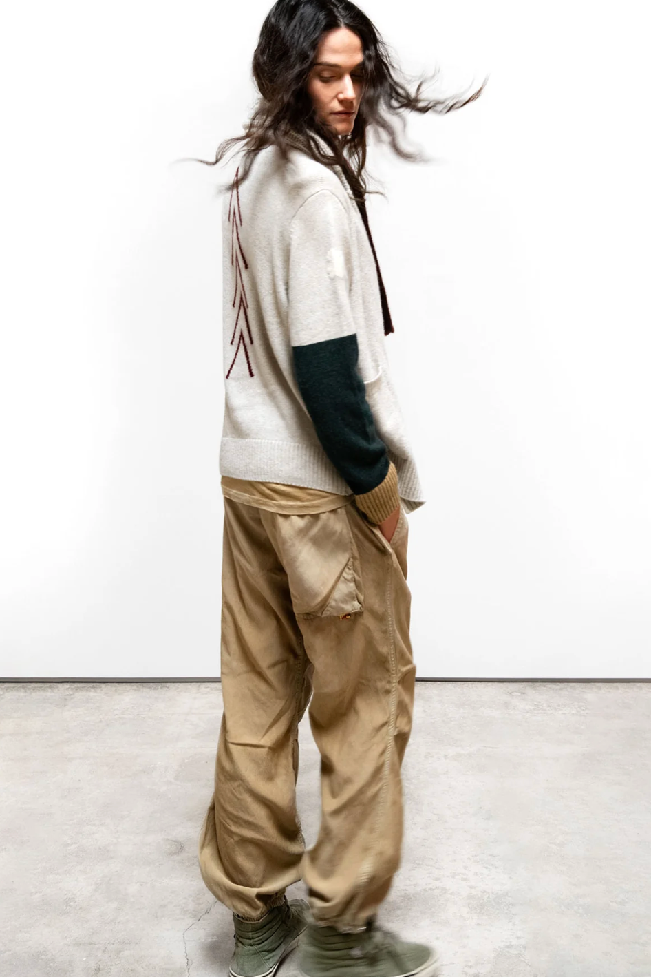 Snap Satin Airjump Pants in Golden tan