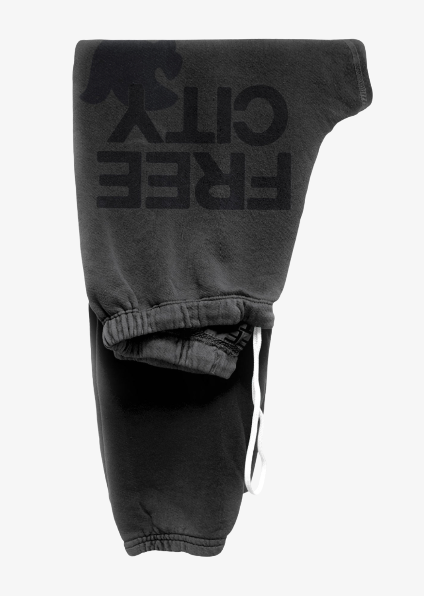 freecity unisex Flow Sweatpant in Volcano gray black