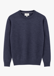 HARTFORD mens Crew indigo Blue Wool & Cashmere Sweater
