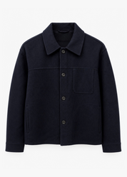 HARTFORD mens wool Dary Jacket in Navy