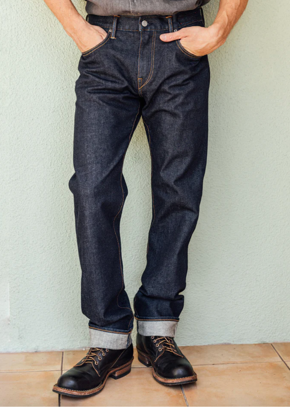 The Hammer Straight Indigo One Wash 10.5oz Stretch Selvedge Denim Jeans