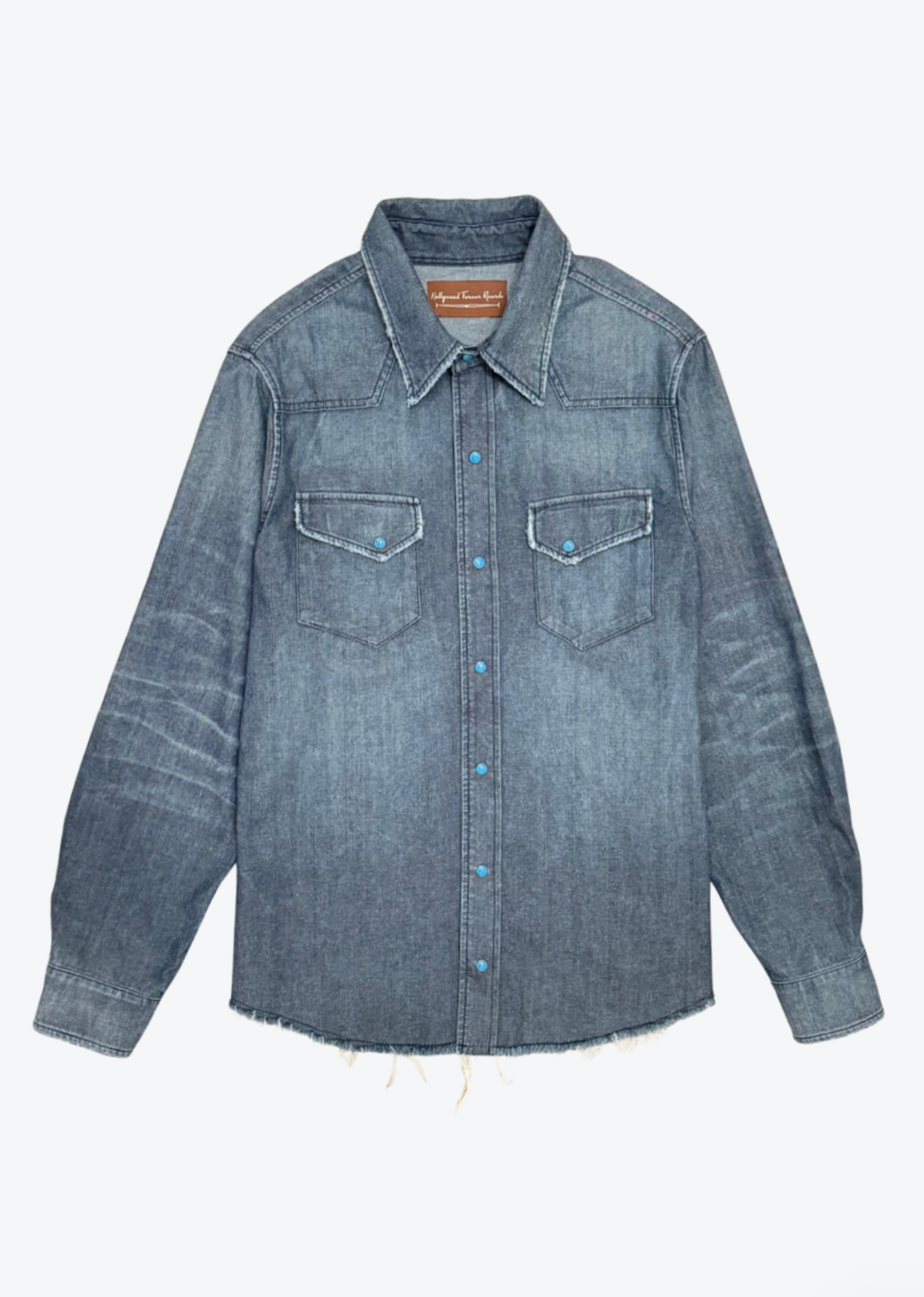 Hollywood_Forever_Records_mens_chambray_denim_Turquoise_Snap_Western_Denim_Shirt.png