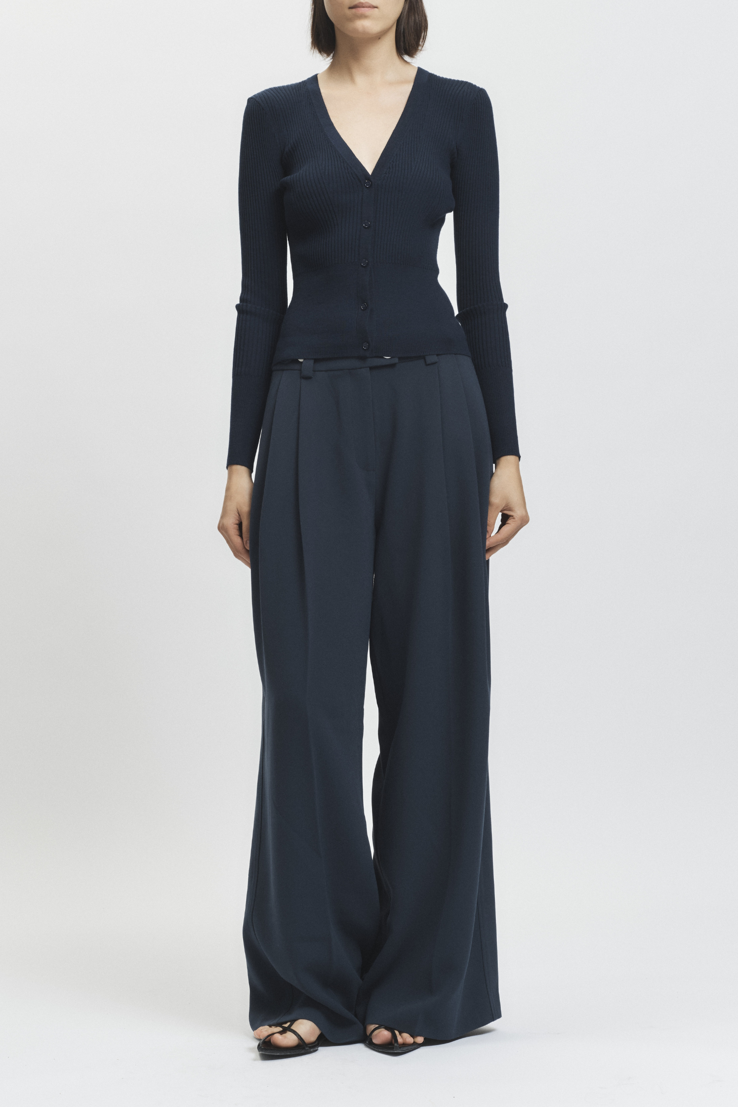 Solace Crepe Trouser, Navy