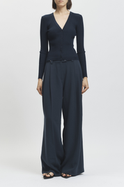 Solace Crepe Trouser, Navy