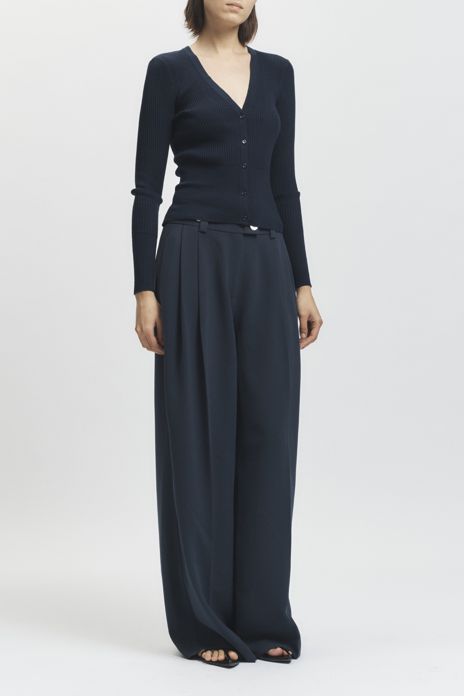 Solace Crepe Trouser, Navy