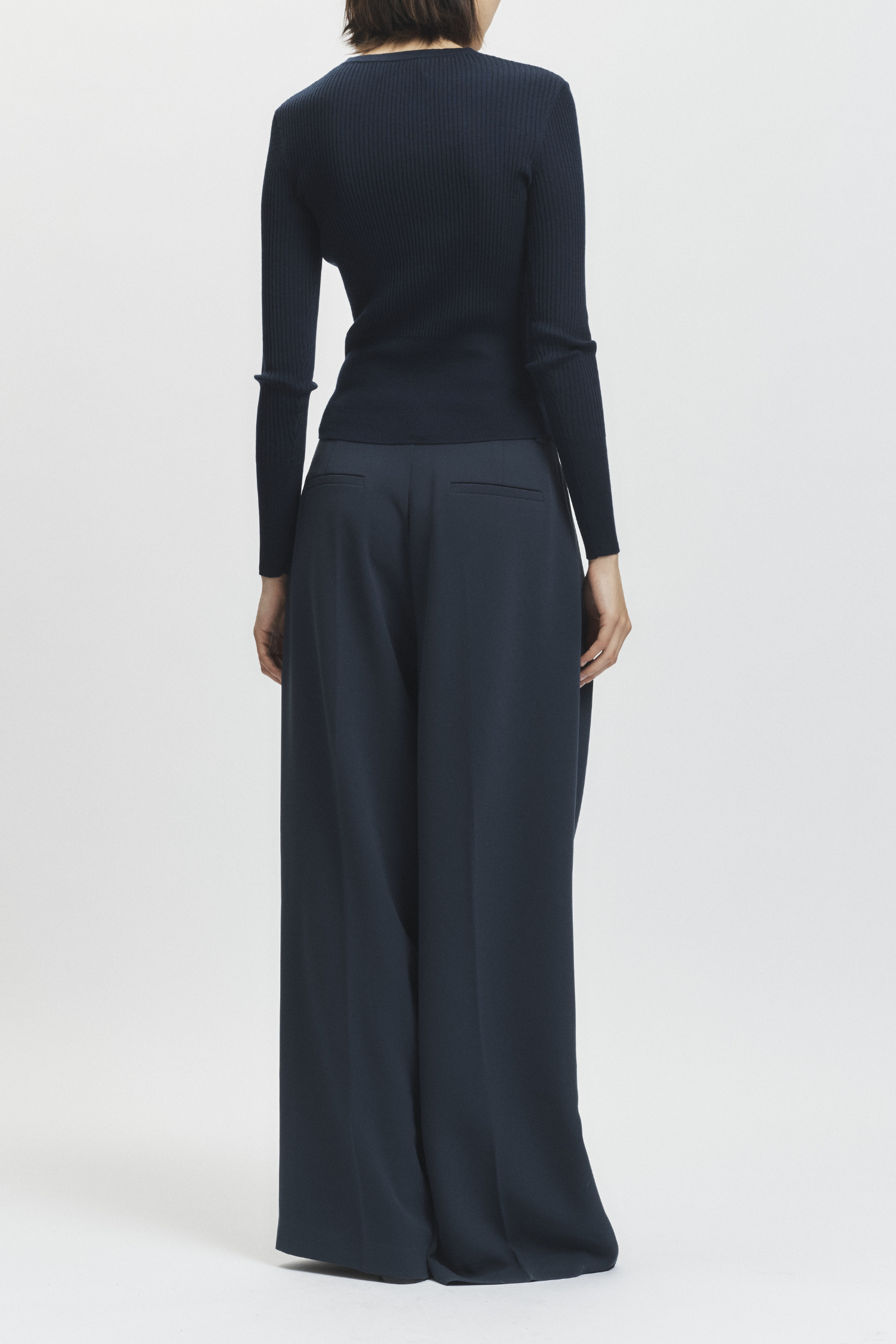 Solace Crepe Trouser, Navy