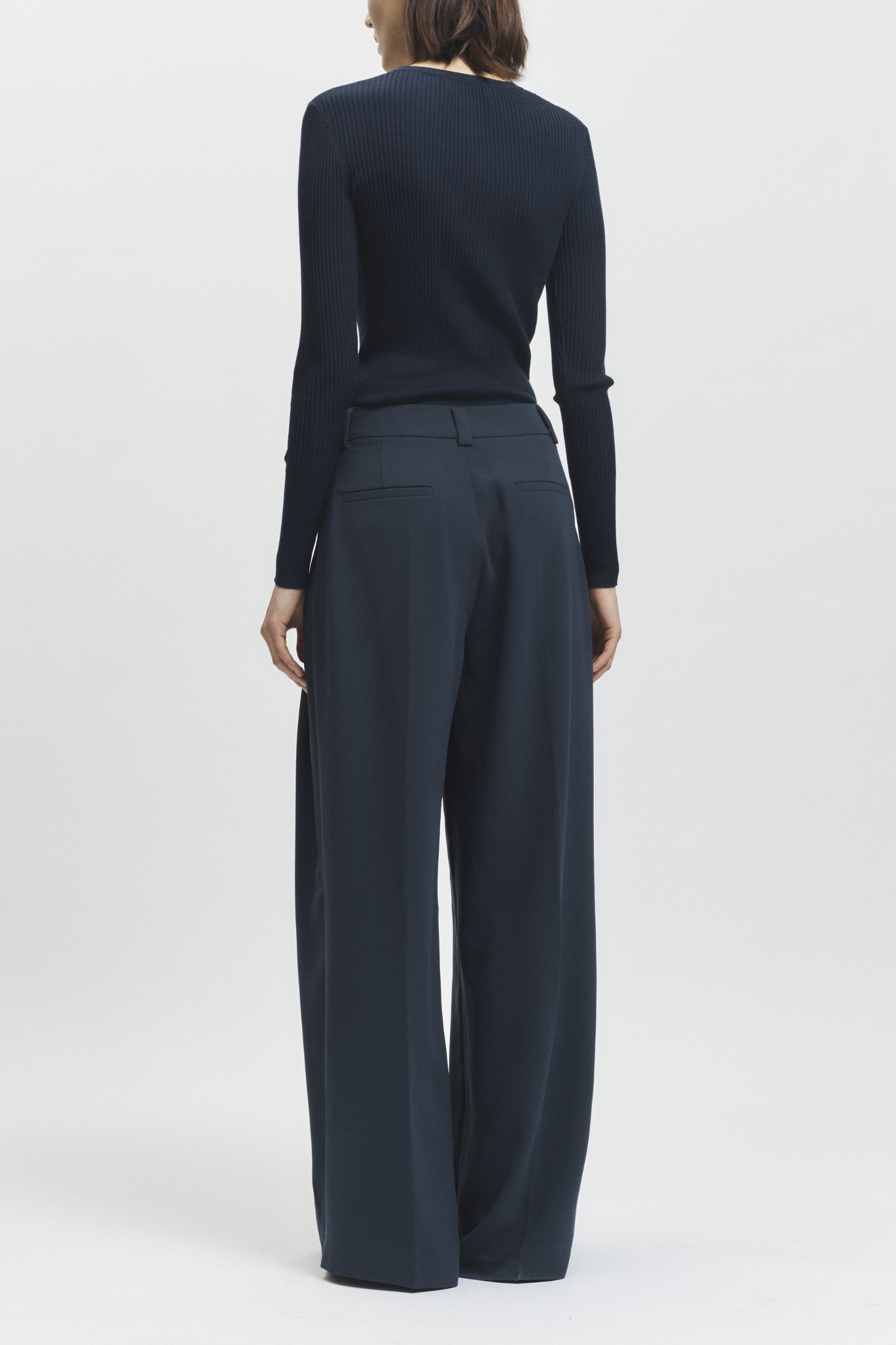 Solace Crepe Trouser, Navy