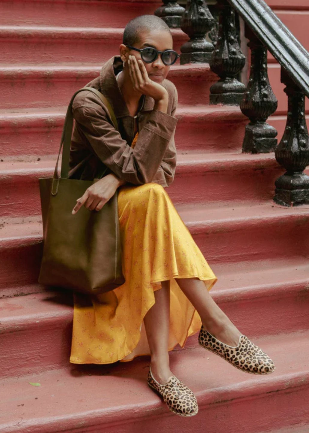person wearing Loose Leopard Sabah
