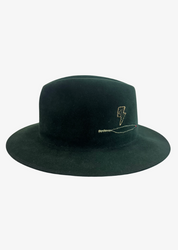 One-of-a-Kind Embellished Fedora in Green