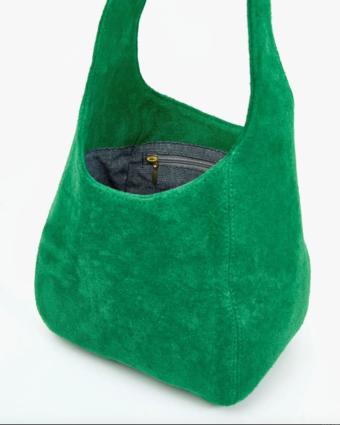 inside details of Petit Bando in Grass Suede