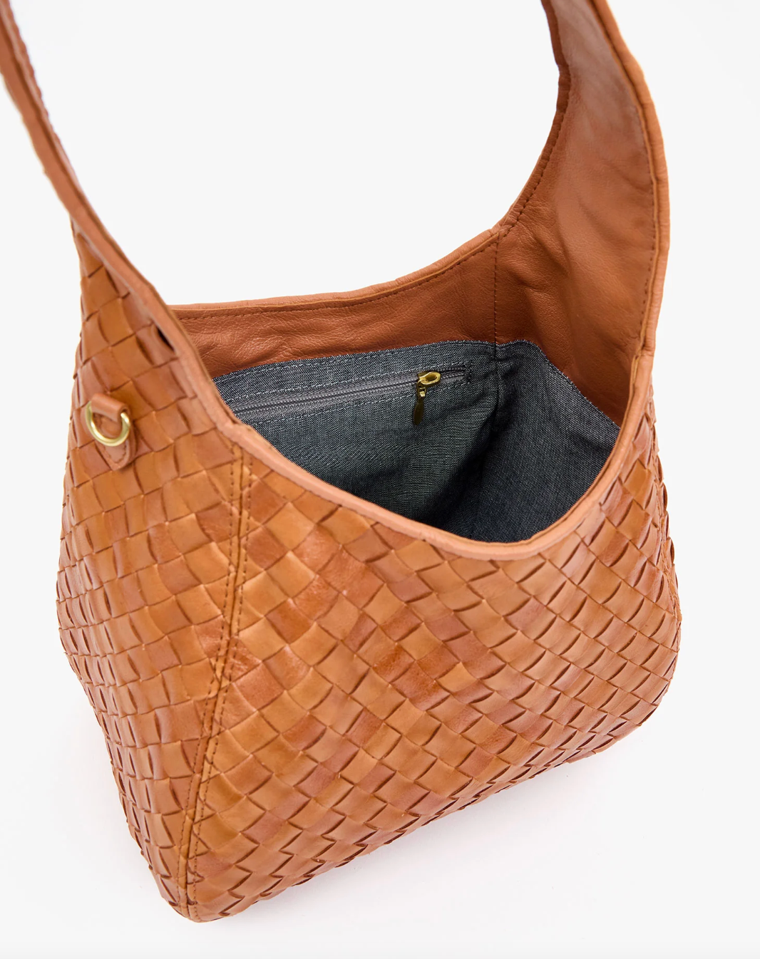 inside lining of Petit Bando in Natural Woven Diagonal