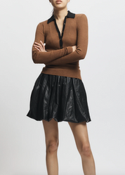 Sean Crinkled Twill Bubble Skirt