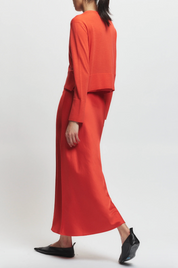 Talia Charmeuse Midi Skirt
