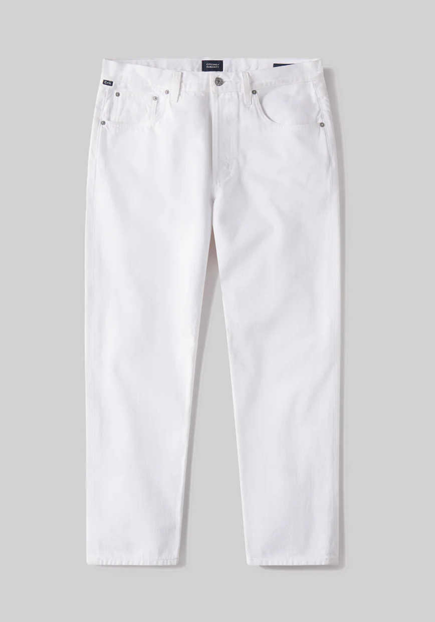 Finn Relaxed Taper Jeans in Chalk