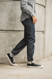 The Pen Slim Straight Indigo 12.5oz Raw Selvedge Denim Jeans