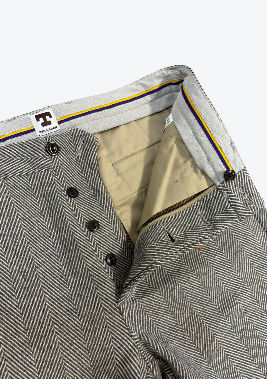 Herringbone Straight Leg Pants