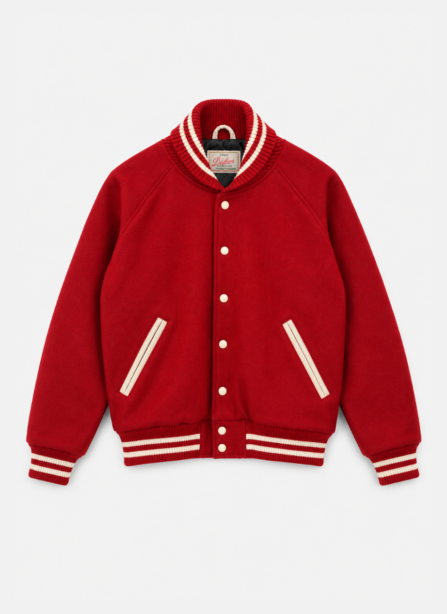 Raglan Club Jacket in Cardinal Red