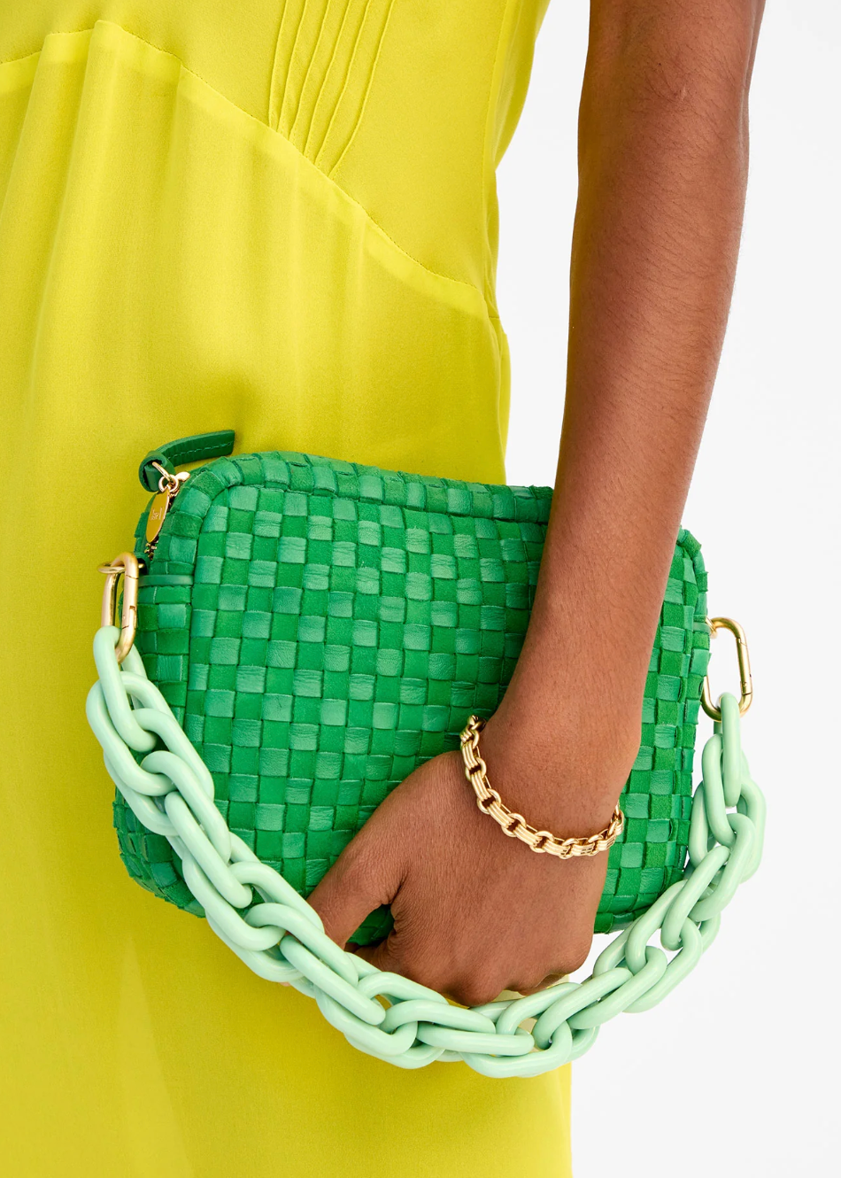 Shortie Strap in Mist showed on bag
