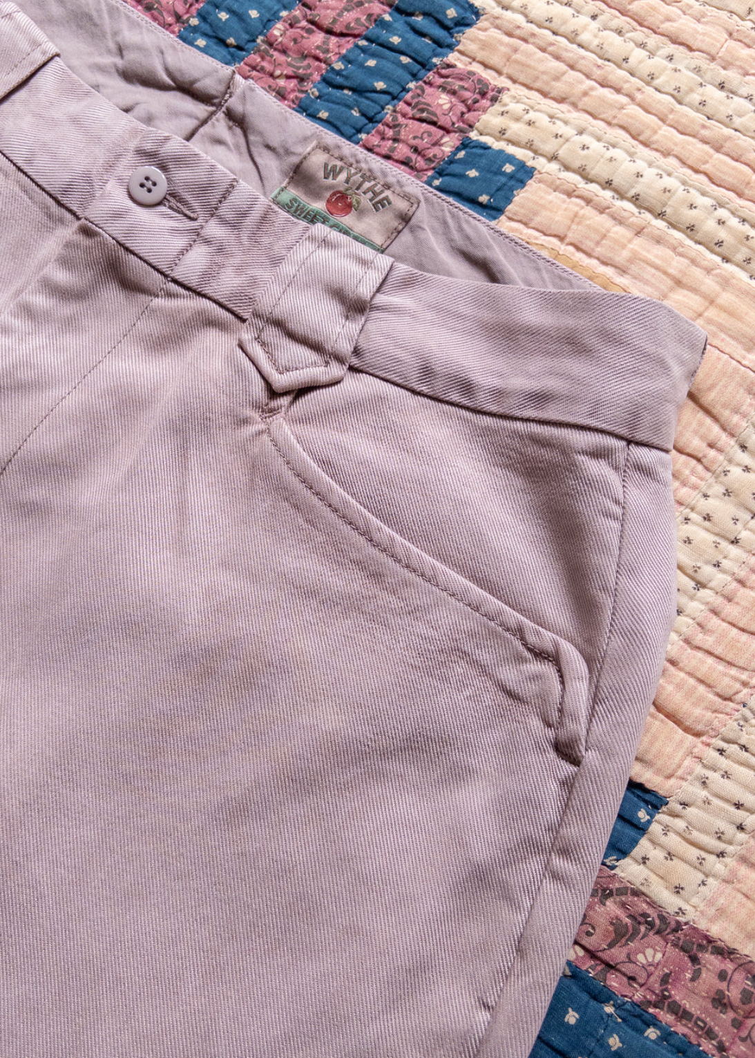 wythe mens Tencel Gabardine Western Pant in Mauve