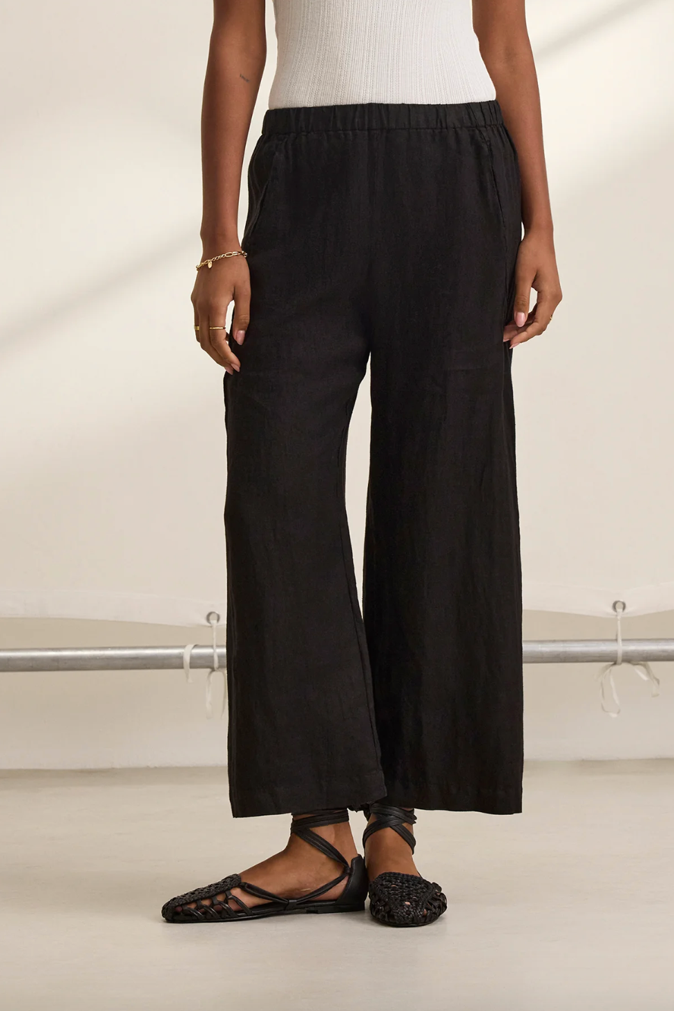 Lola Linen Pant in Black