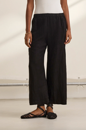 Lola Linen Pant in Black