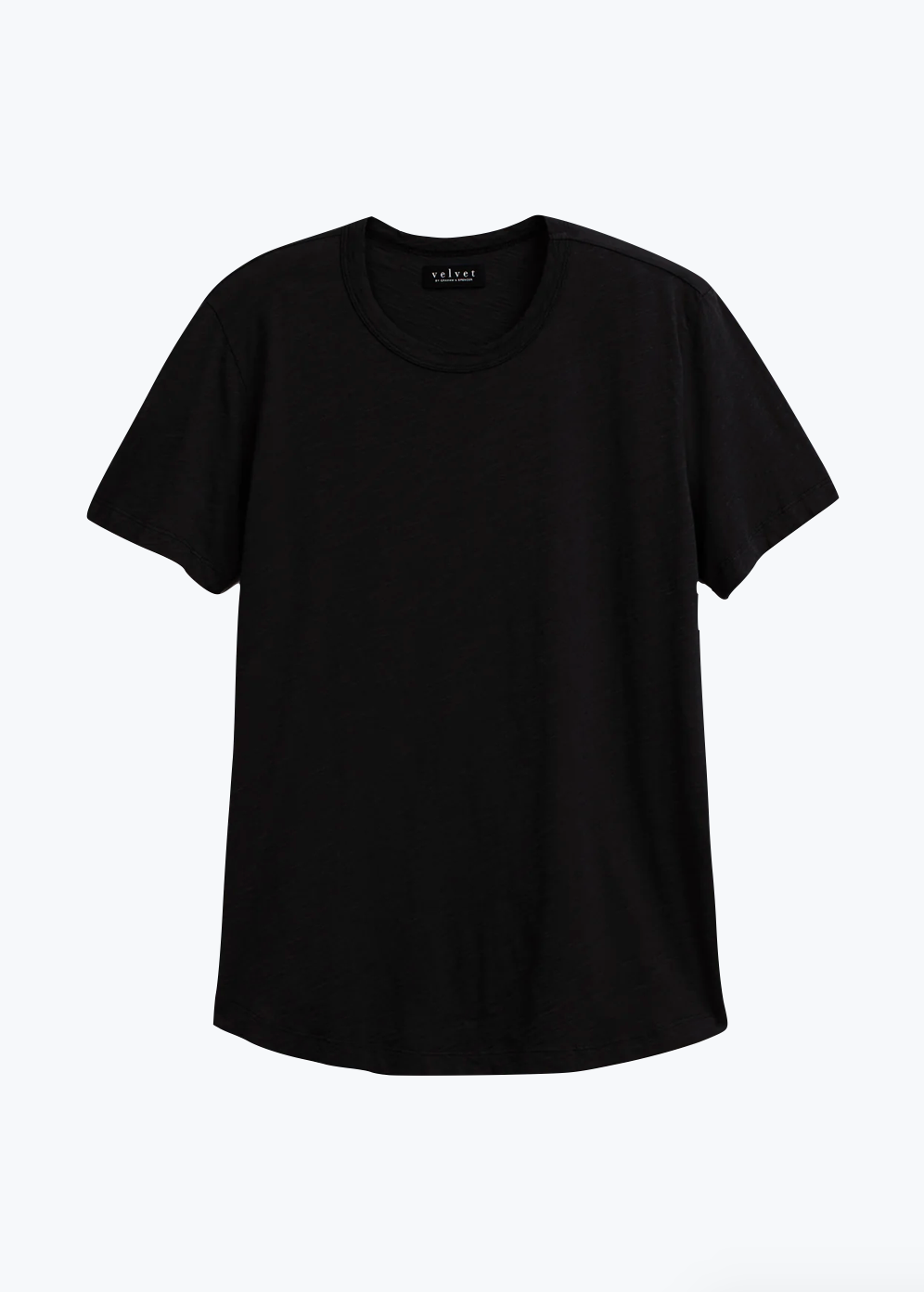 Amaro Crew Neck Slub Tee in Black