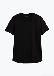 Amaro Crew Neck Slub Tee in Black