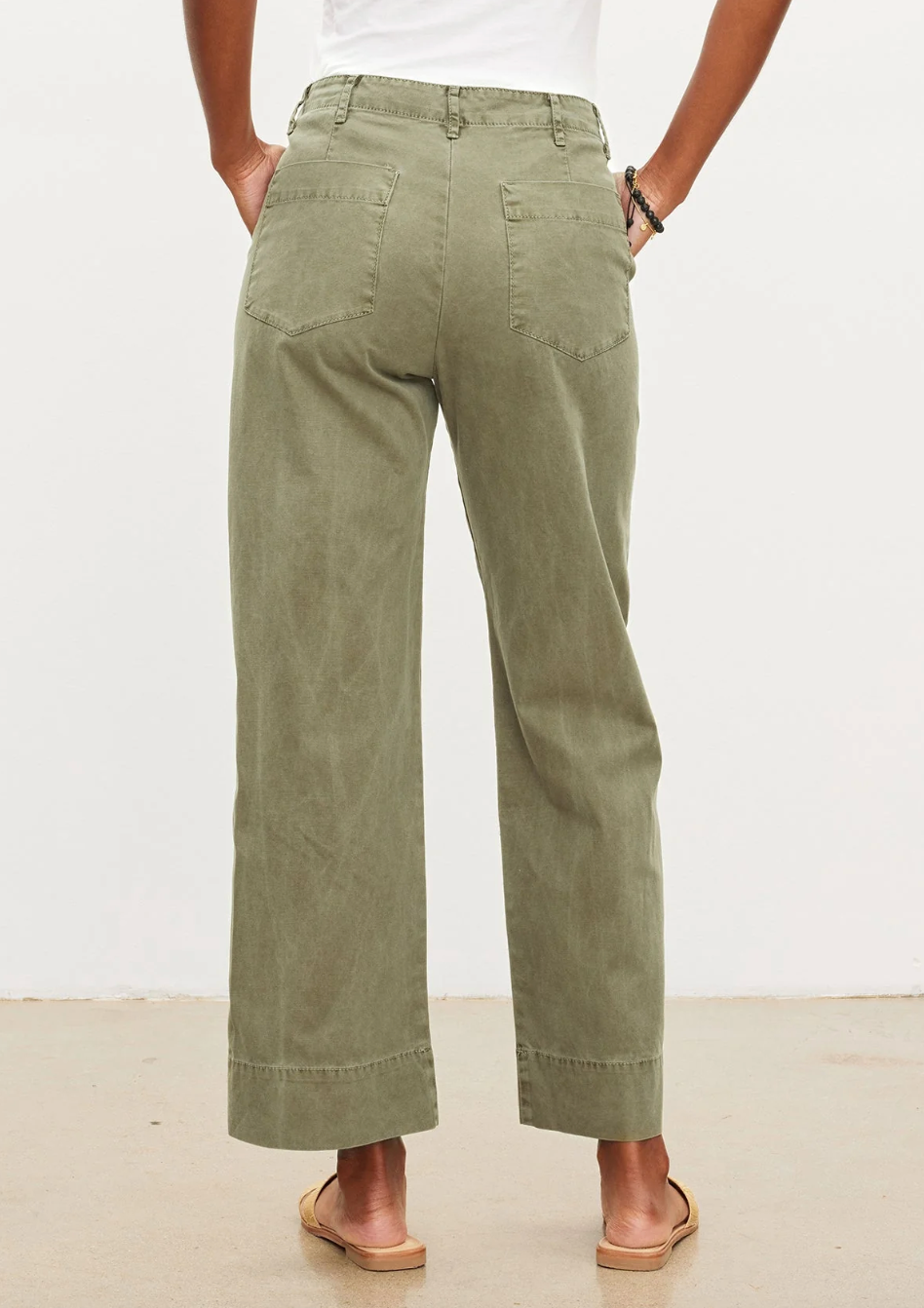 Mya Cotton Canvas Pant in Axe